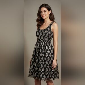 Free People metallic printed dress sz 12